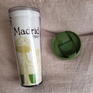 Starbucks Madrid Travel Tumbler - Green and White spil proof
